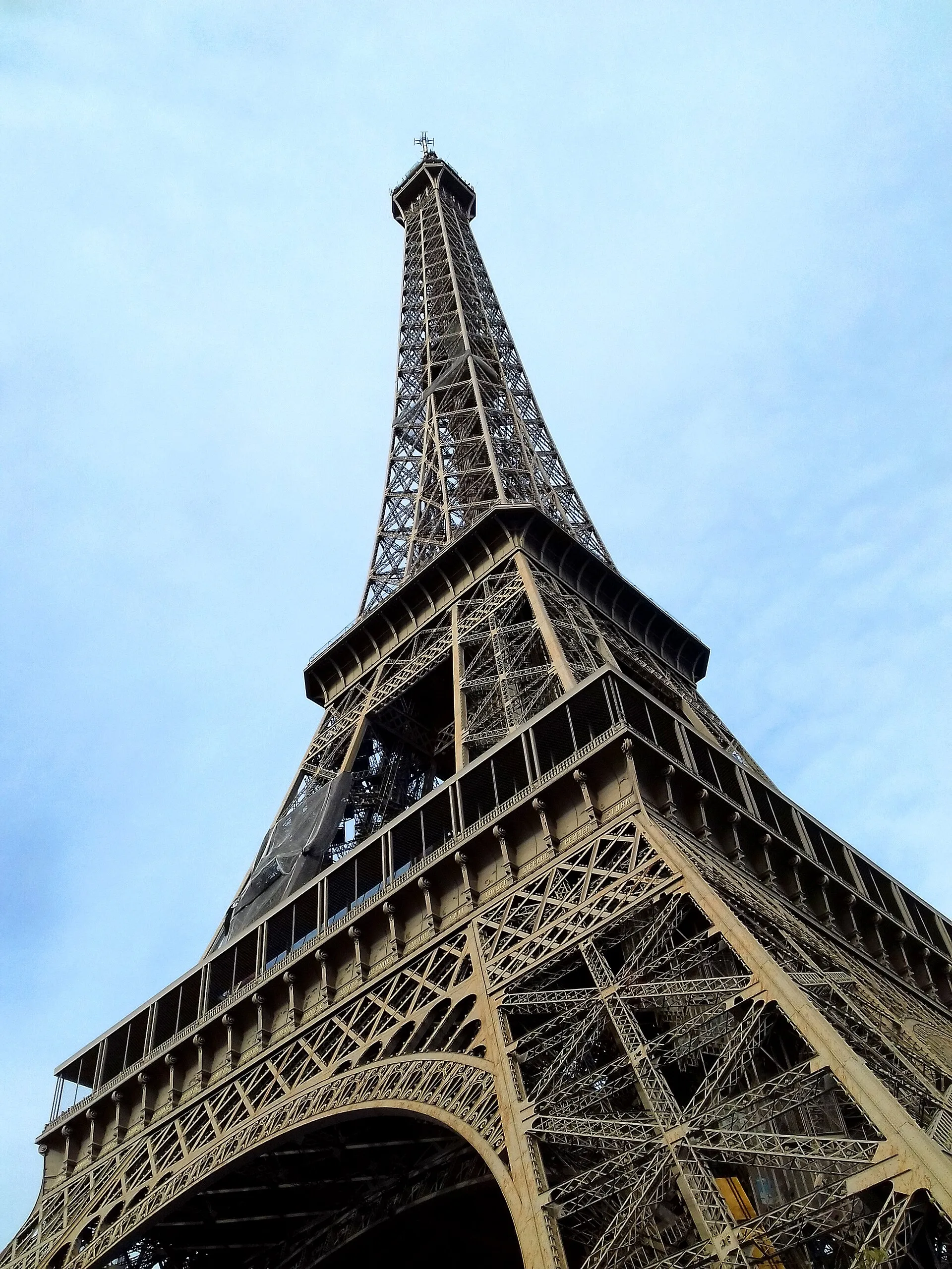 The Eiffel Tower rising above Paris on a clear day