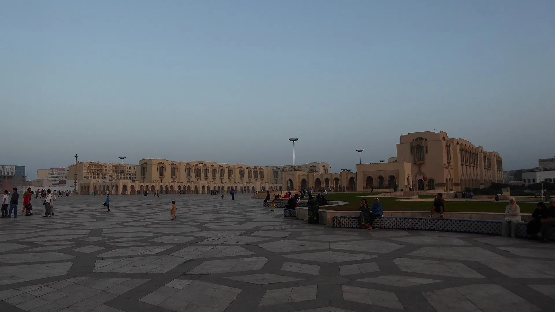 The Hassan II Mosque and open plaza in Casablanca, Morocco