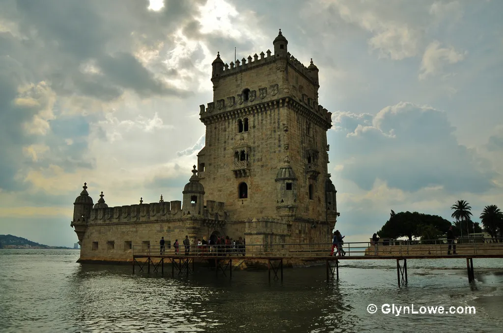 Belem Tower beside the Tagus River in Lisbon, Portugal